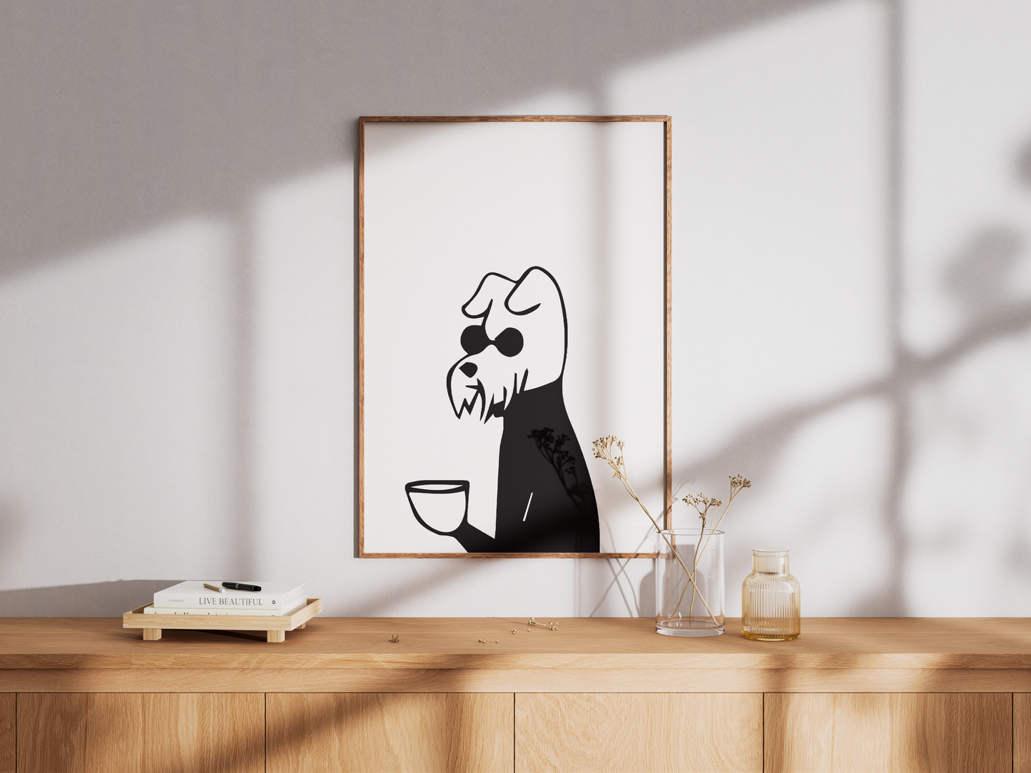 Cool dogs drink espresso Poster