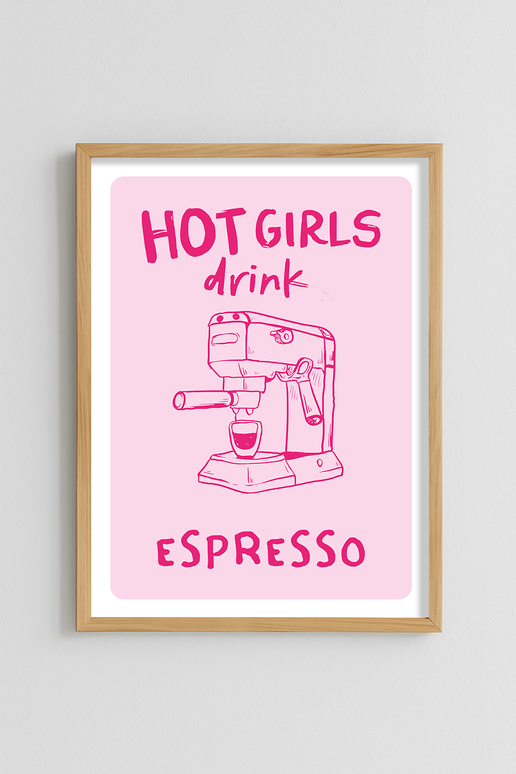 Hot girls drink espresso Poster