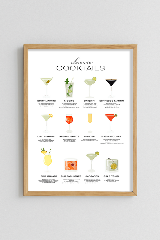 Classic Cocktails Poster