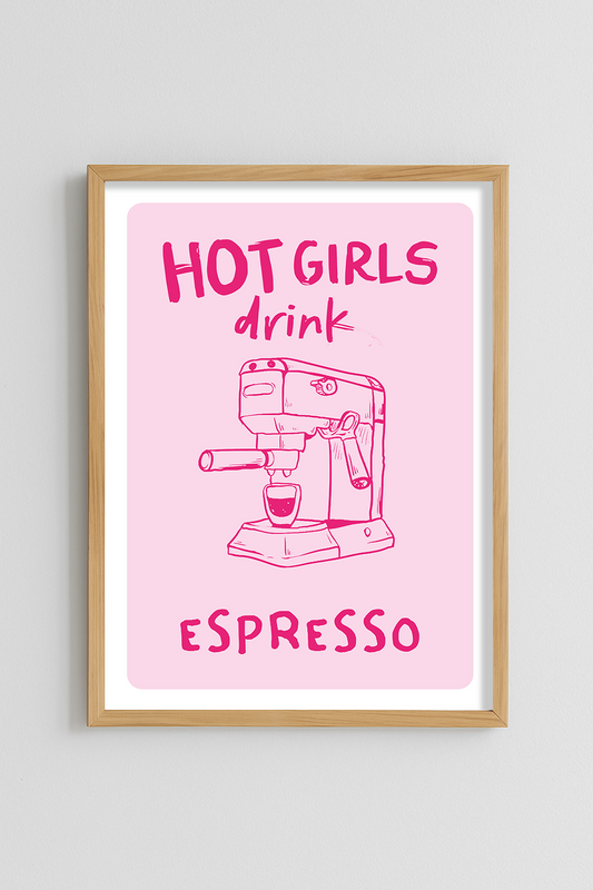 Hot girls drink espresso Poster